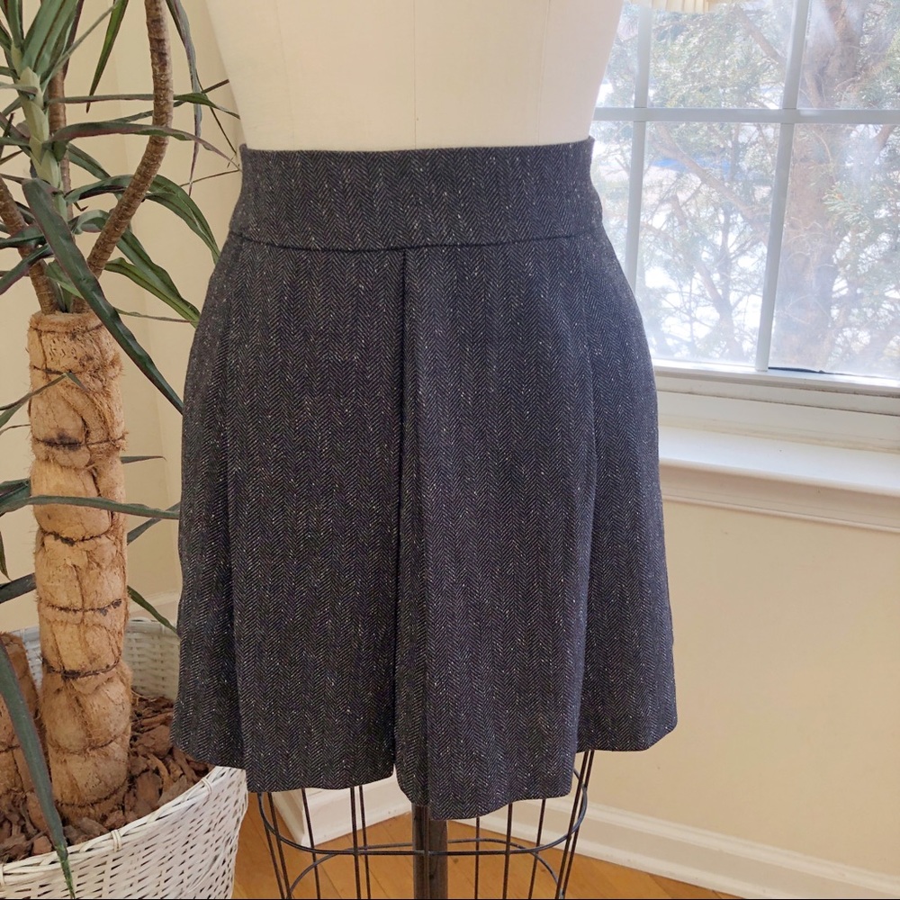 BCBGeneration herringbone box pleat skirt